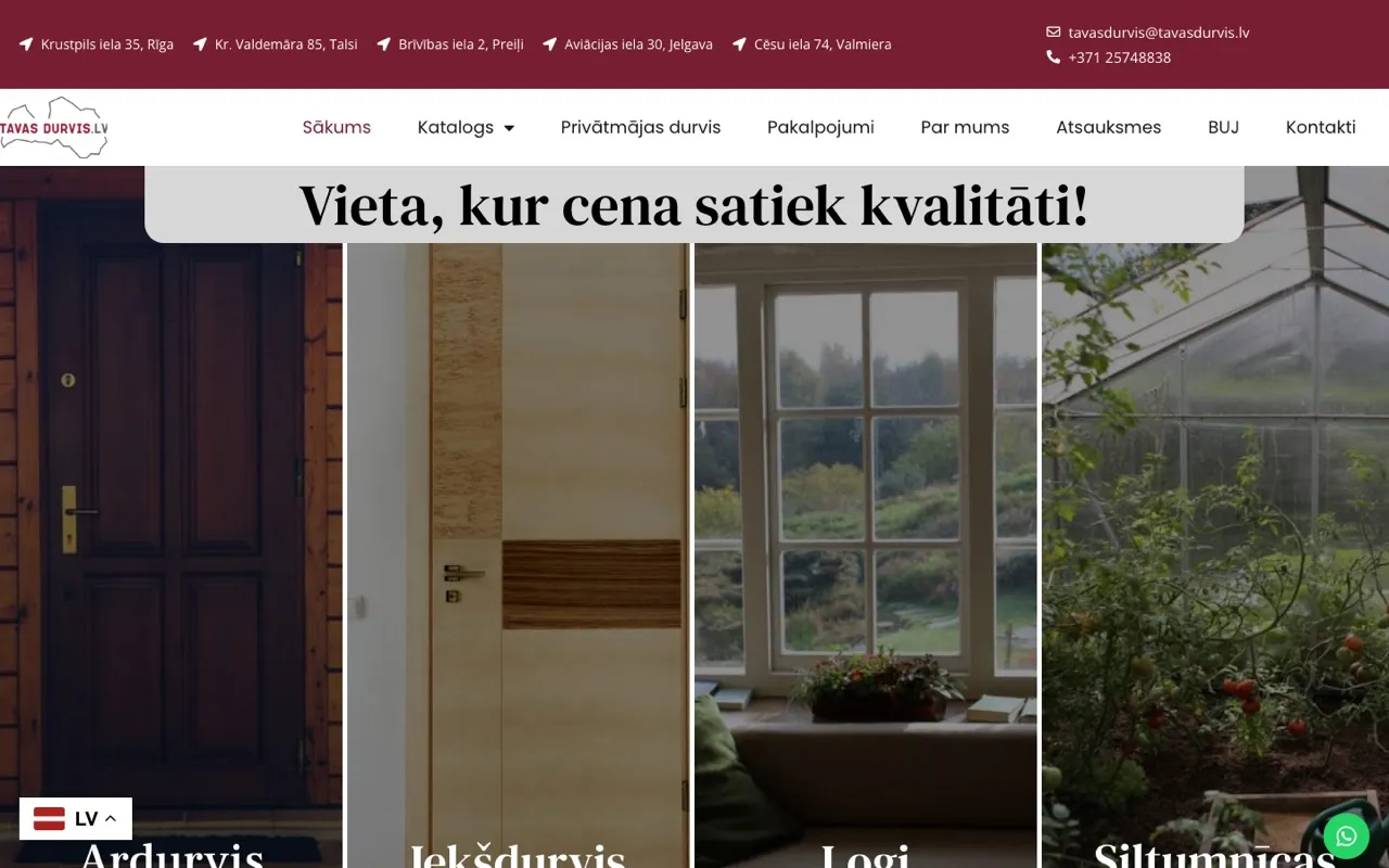 Tavas Durvis website - built by ROIS